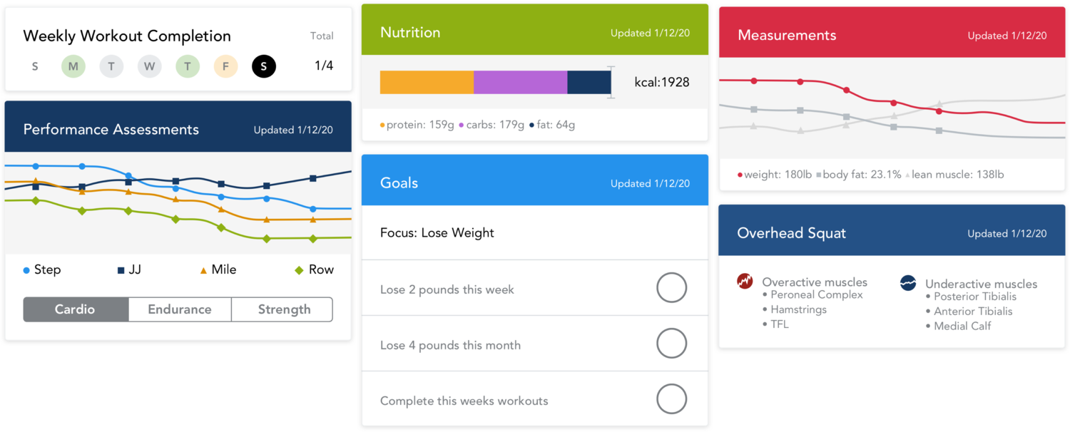 NASM Workout Tracker Screens