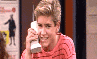 Boy on an old fashioned home phone gif