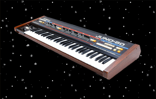 Synth floating in space